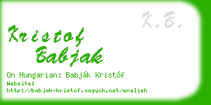 kristof babjak business card