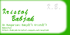 kristof babjak business card